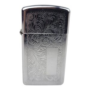 Vintage 1985 Slim Zippo with Venetian Scroll No Engraving